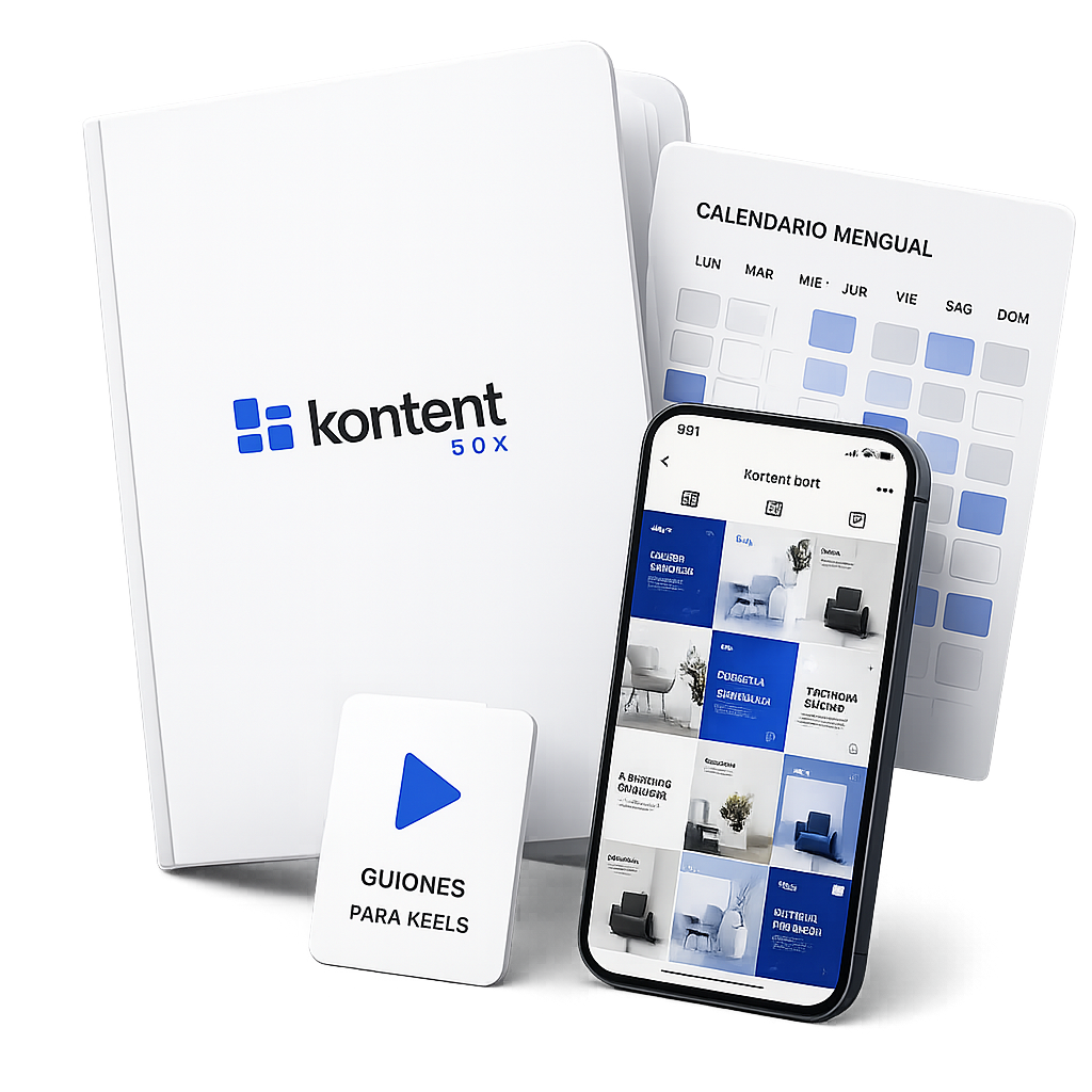 Kontent Box — kit de contenido, guiones para reels, calendario mensual y app